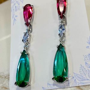 Long sparkly fashion earrings